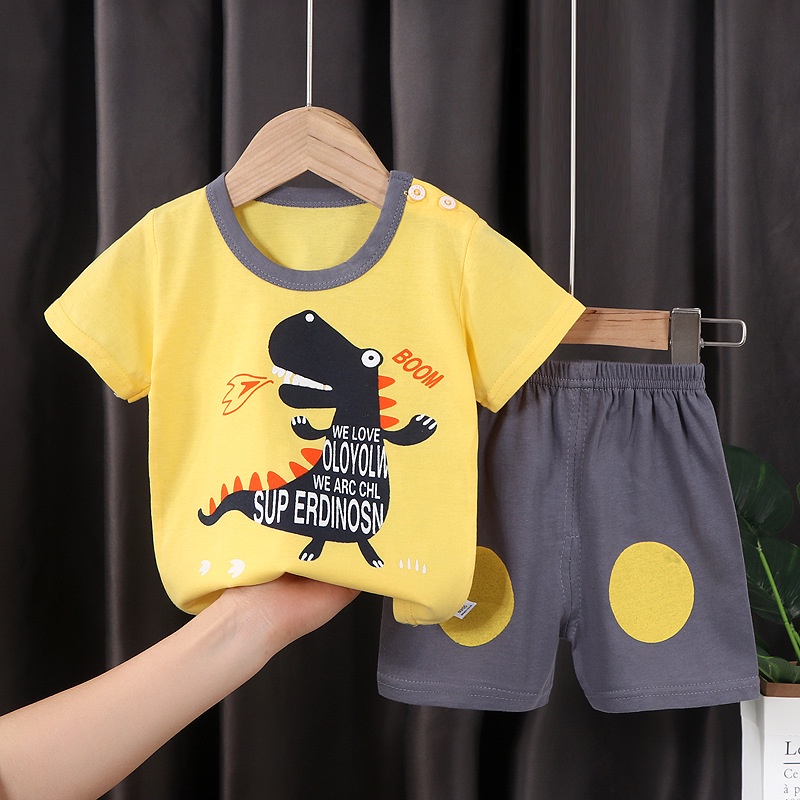 BABY STORE01 - BBA4 SETELAN ANAK 0- 3 TAHUN BAJU SETELAN ANAK PIYAMA TIDUR PENDEK JUMPER ANAK BAYI