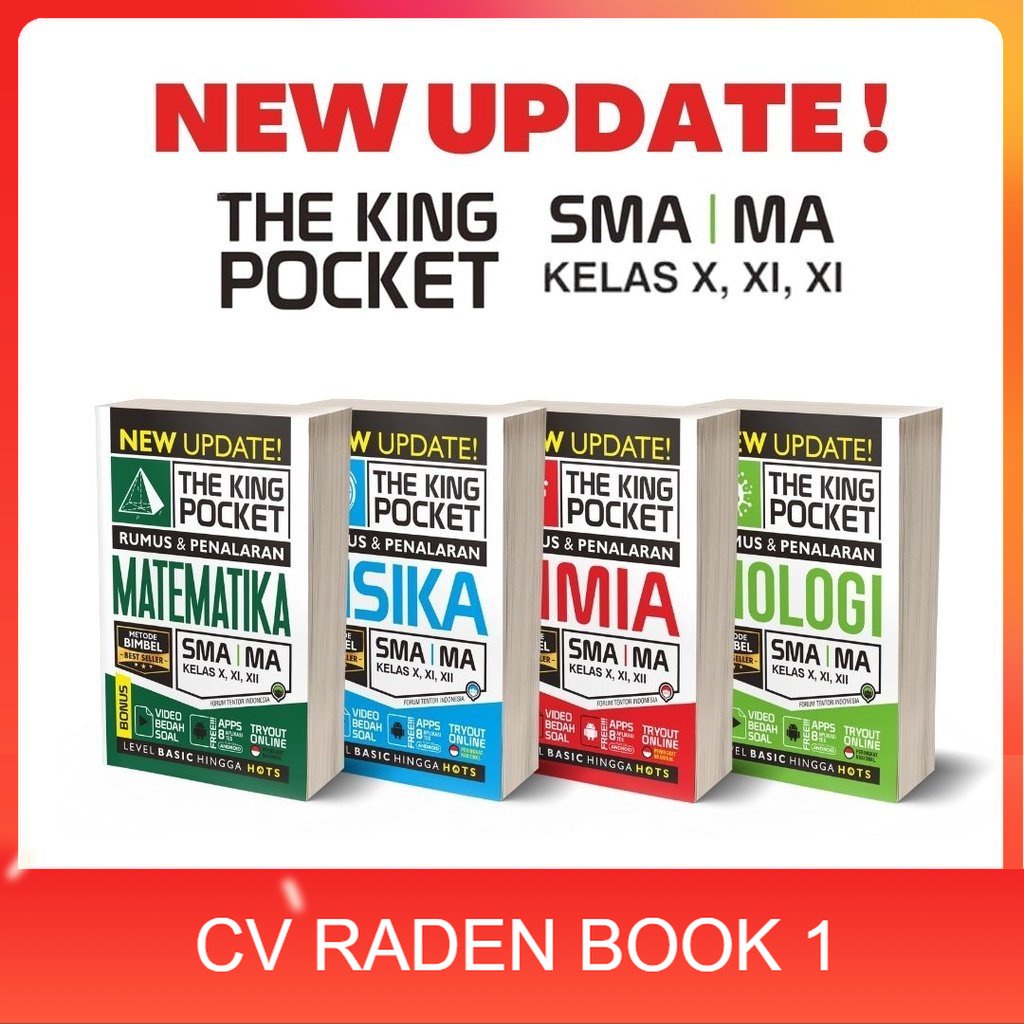 TERBARU- BUKU SMA - NEW UPDATE THE KING POCKET SMA MATEMATIKA., KIMIA, BIOLOGI, FISIKA / BUKU POCKET