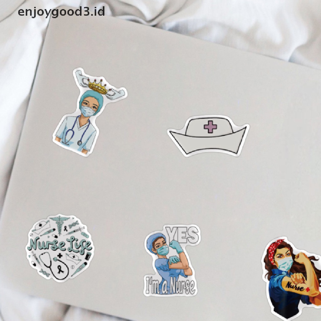 100pcs Stiker Vinyl Desain Dokter Perawat Untuk Dekorasi Koper / Laptop / Scrapbook