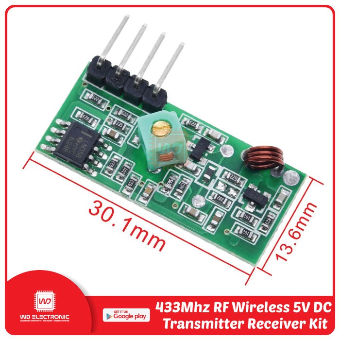 Module 433Mhz RF Wireless Transmitter and Receiver kit 5V DC