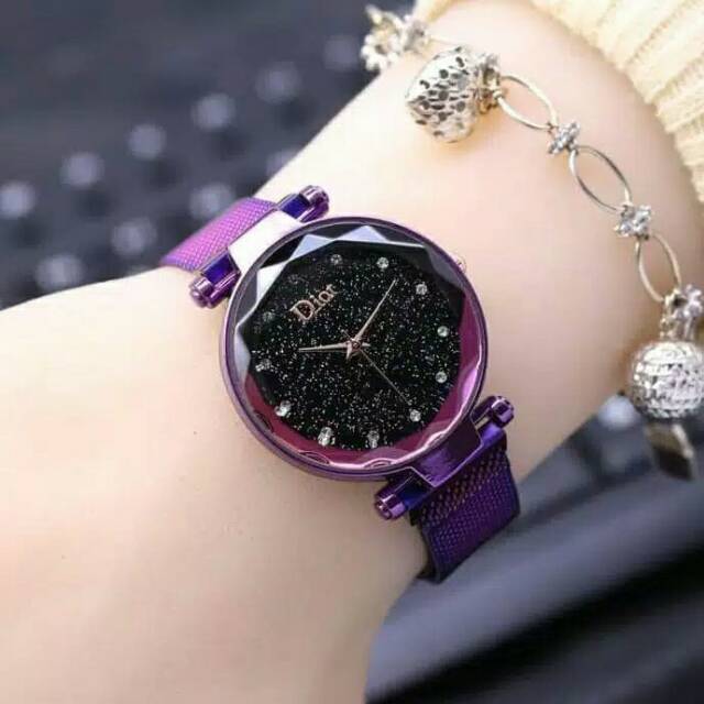 Jam Tangan Wanita permata Magnet Mata D9518 Tersedia 7 Warna