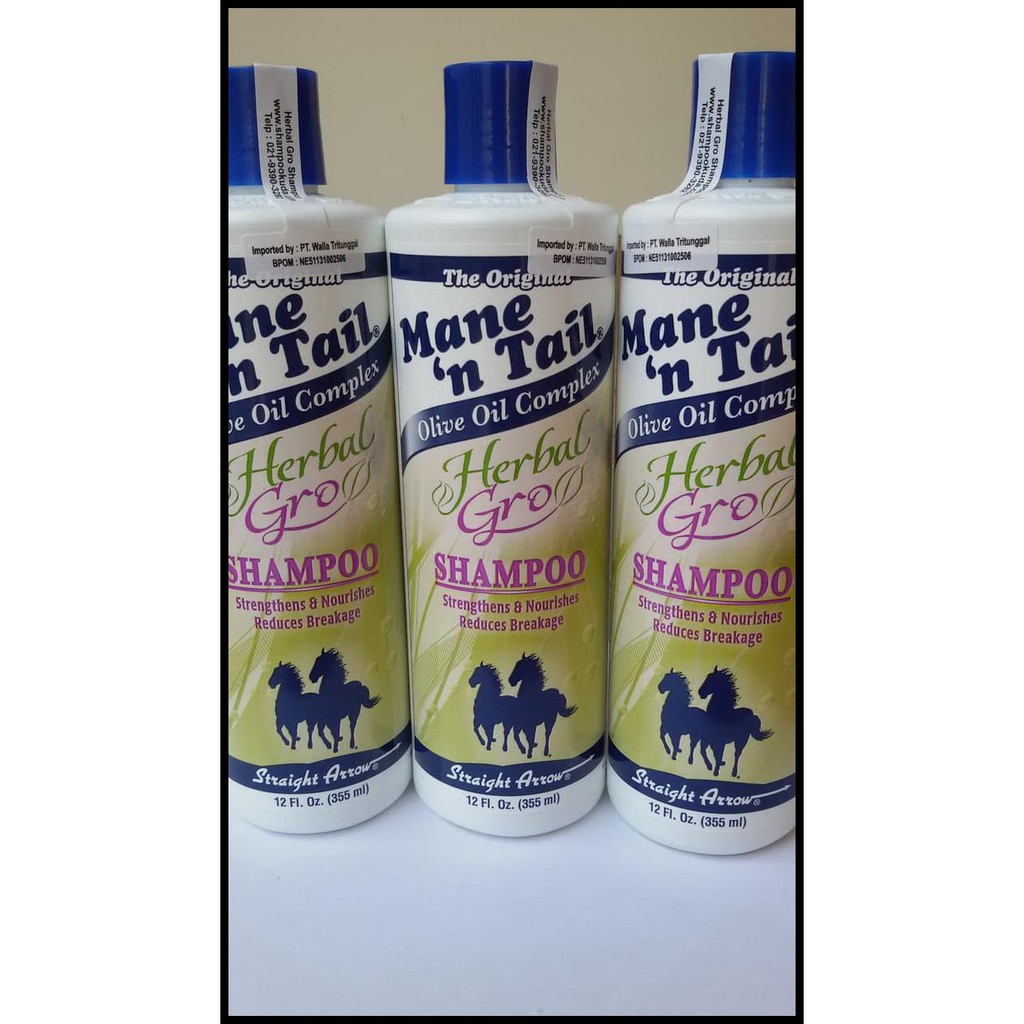 SHAMPOO / SHAMPO KUDA MANE N TAIL VARIAN HERBAL GRO 355 ML TERUJI