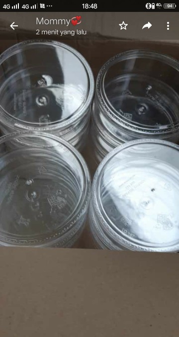 Per 12 Pcs Toples Kue Kering Bulat 1/4 Kg Ld0167 Stoples Plastik Mika Seperempat Delice Ld 0167