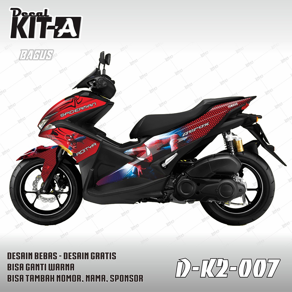 Decal Stiker Motor Aerox 155 Spiderman Merah Dekal Sticker Variasi