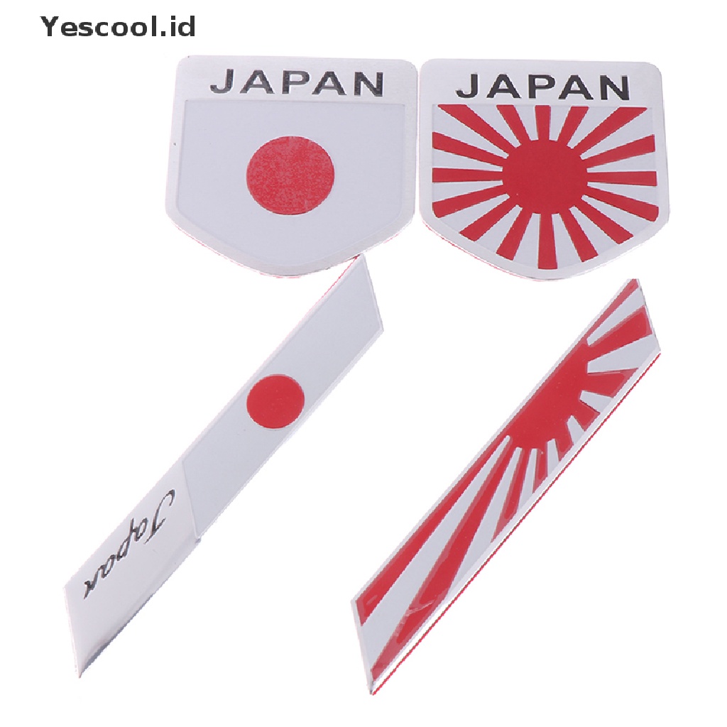 1pc Stiker Badge Motif Bendera Jepang Bahan Alloy Untuk Mobil / Motor