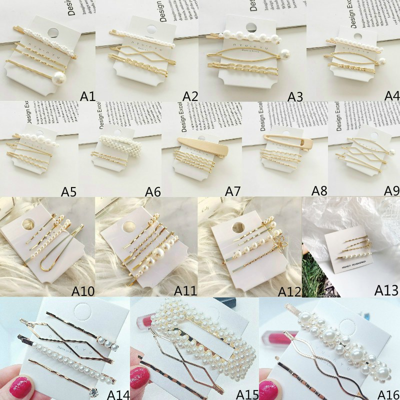 ★ Cayman ★ Pearl Jepit Rambut Hairpin 4pcs Suit Korea Fashion Women Hair Clips Accessories jew28-1