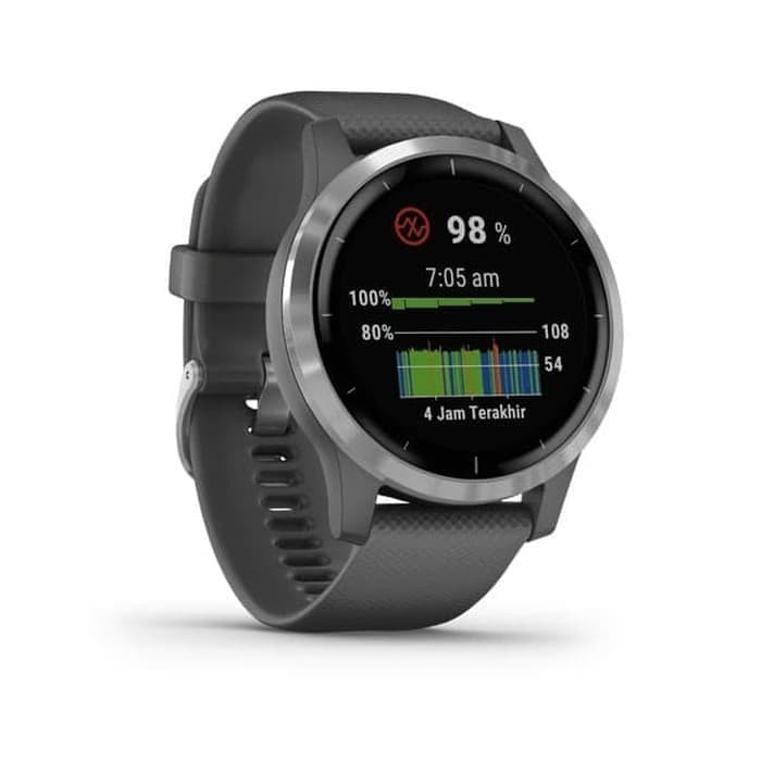 Garmin Vivoactive 4 GPS Wi-Fi Shadow Gray Silver SEA - TAM 2 Tahun