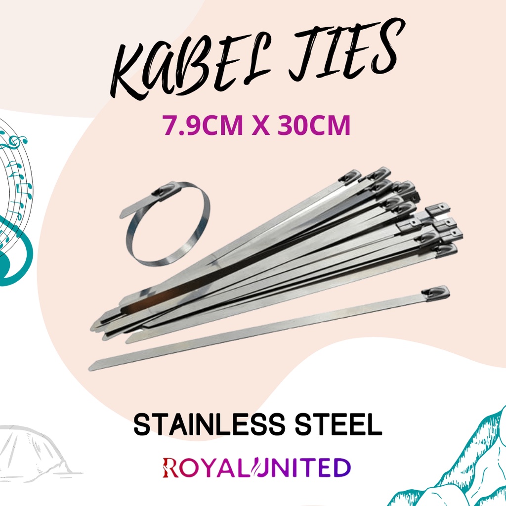 KABEL TIES CABLE TIS BESI STAINLESS STELL SS TSS 7.9X300MM