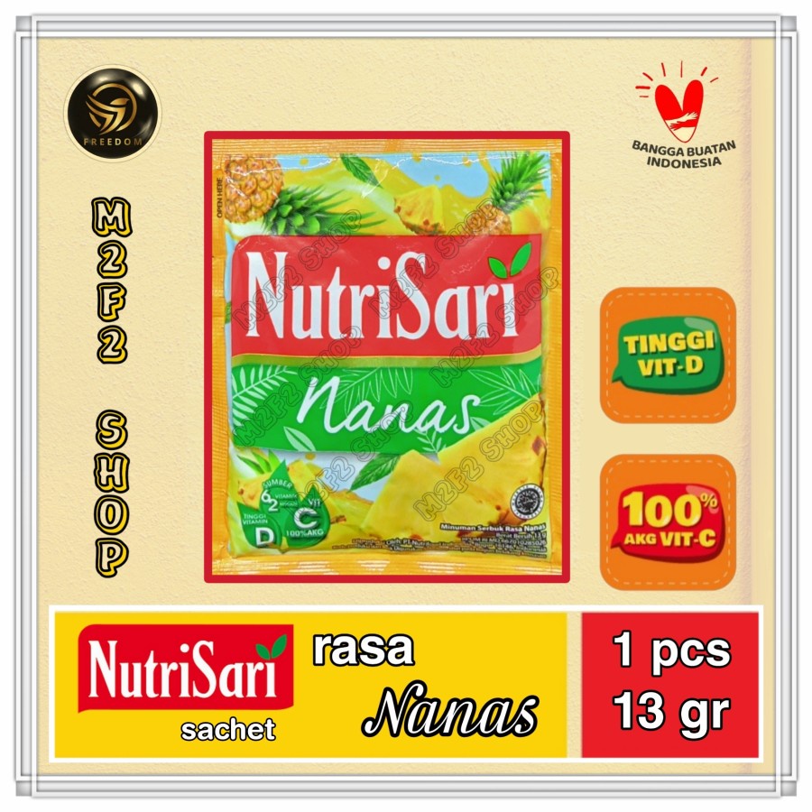 

NutriSari Minuman Serbuk Rasa Nanas Sachet - 13 gr (Kemasan Satuan)