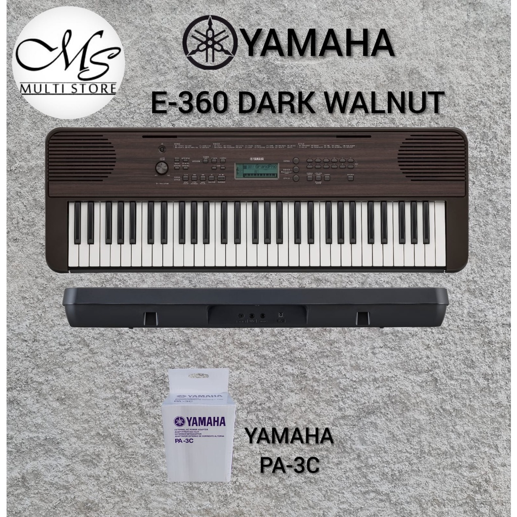 KEYBOARD YAMAHA PSR E360 - E  360 - E360DW - E360 DW - E 360 DW - E360 DW - Dark Walnut