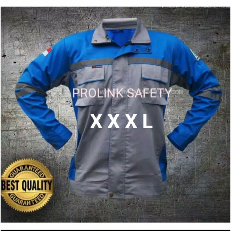 SERAGAM SAFETY JUMBO 3XL XXXL BIRU ABU SEMIJAKET