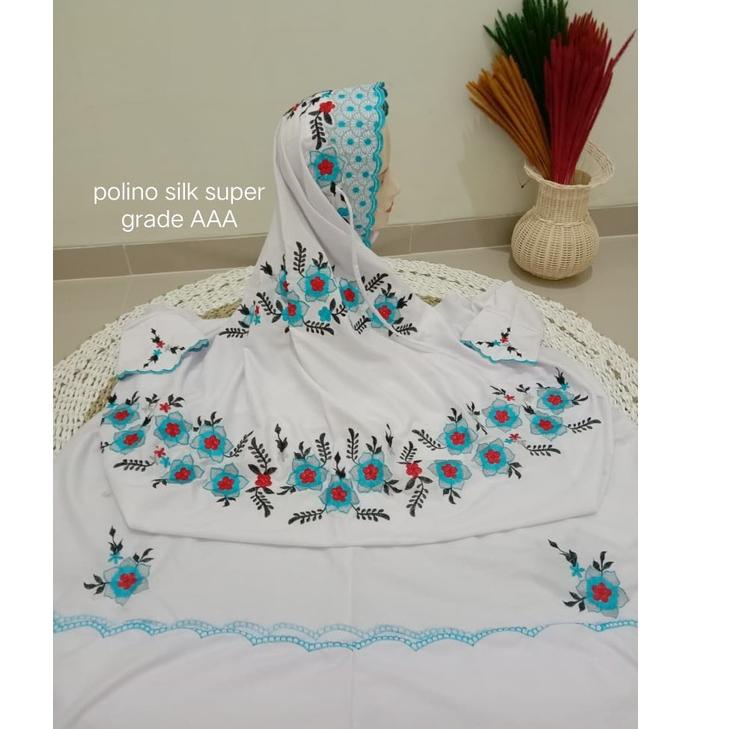 mukena dewasa lajuran couple traveling khadijah jumbo motif rukoh santri telekung bordir siti khodij