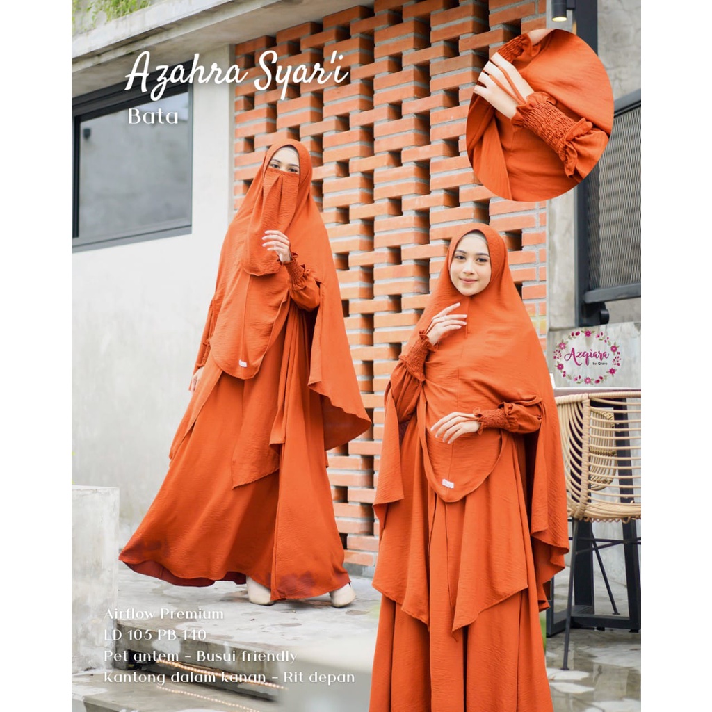 AZAHRA syari gamis muslim plus cadar original produk by qiara