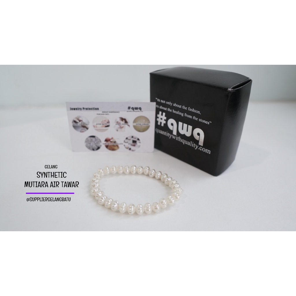 GELANG Mutiara Sintetis BAKPAO 8MM WHITE PEARL TULANG kado aksesoris