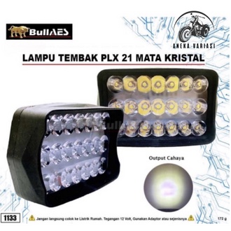 Lampu Tembak Sorot PLX 21 Mata Kristal Panjang Flood Spot Panjang