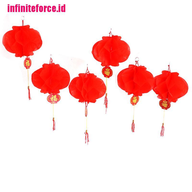 6pcs new year 2020 paper lantern chinese festival red lantern pendant Decor