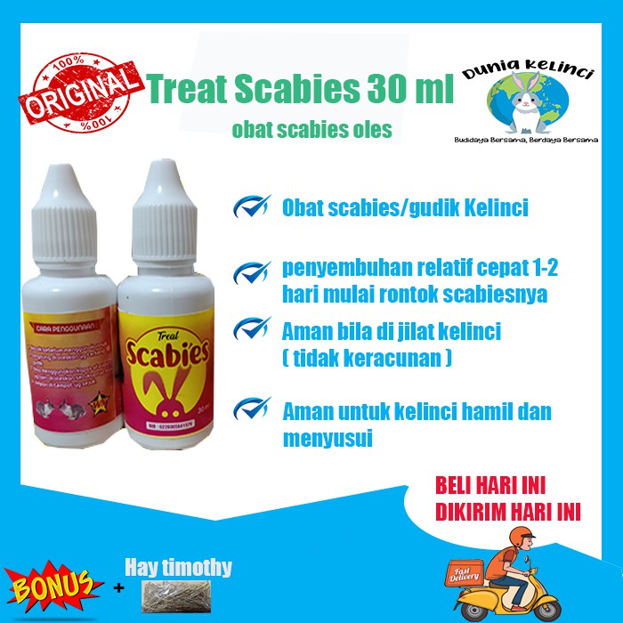 OBAT SCABIES KELINCI OLES TREAT SCABIES 30 ML GUDIK GATAL