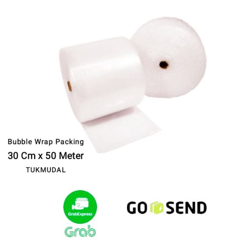 

GOSEND/GRAB Bubble Wrap Packing 30 cm x 50 Meter Hitam/Putih