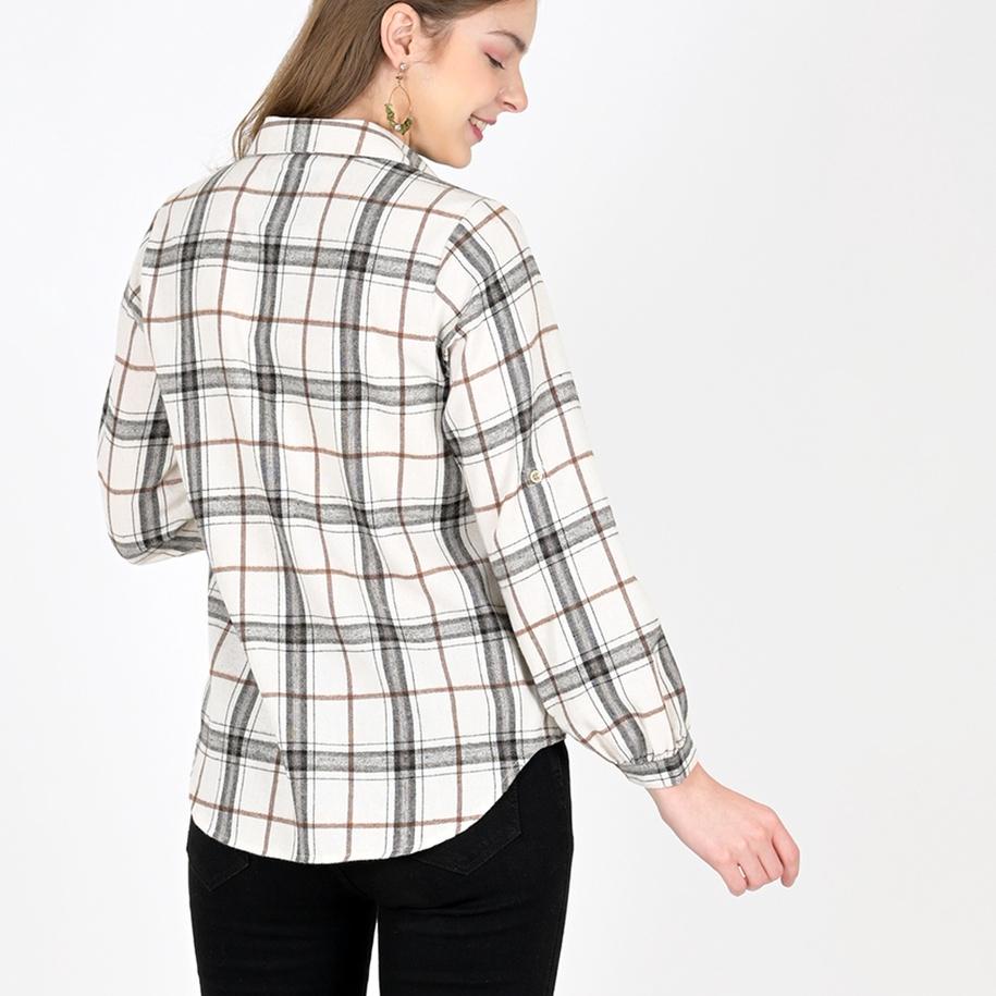 HOT SALE Novel Mice - Kemeja Flanel Kotak Broken White Terjamin