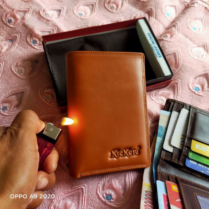 DOMPET PRIA FULL KULIT 3/4 (L.A Leather)-Coklat muda