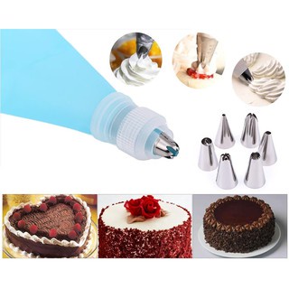 Piping bag silikon set nozzle spuit 8in1 serbaguna penghias kue pastry