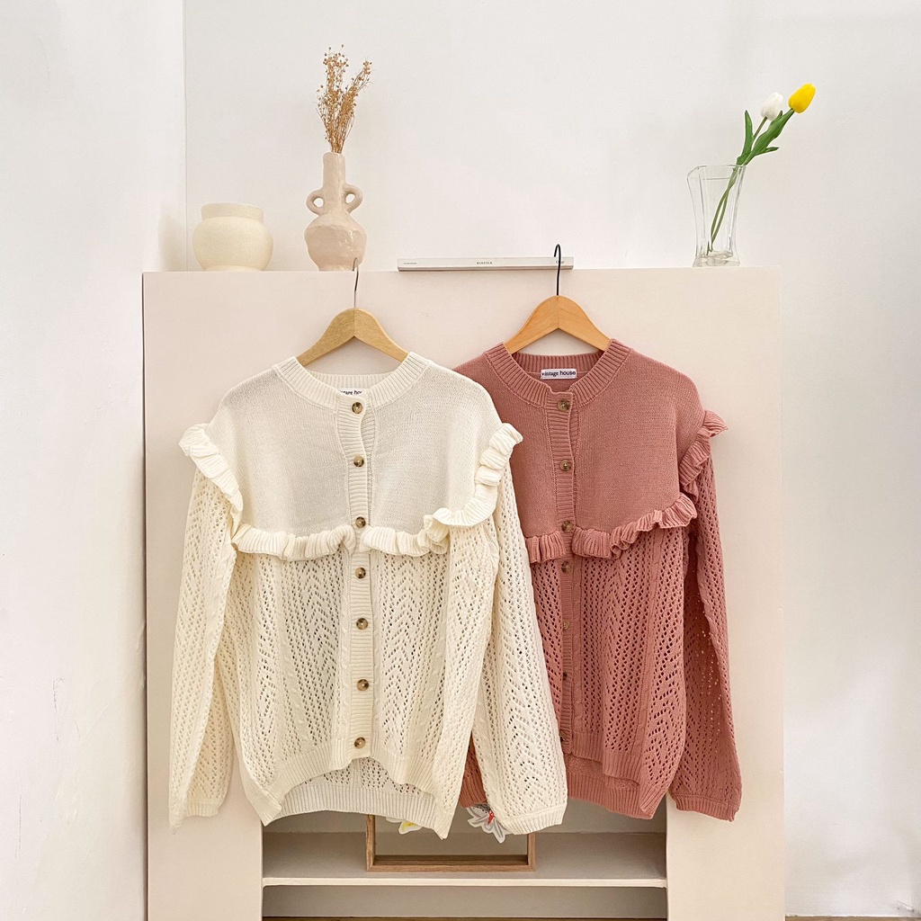Vintage House Jisoo Korean Knit Cardi (Cardigan Rajut Wanita Korea)-3