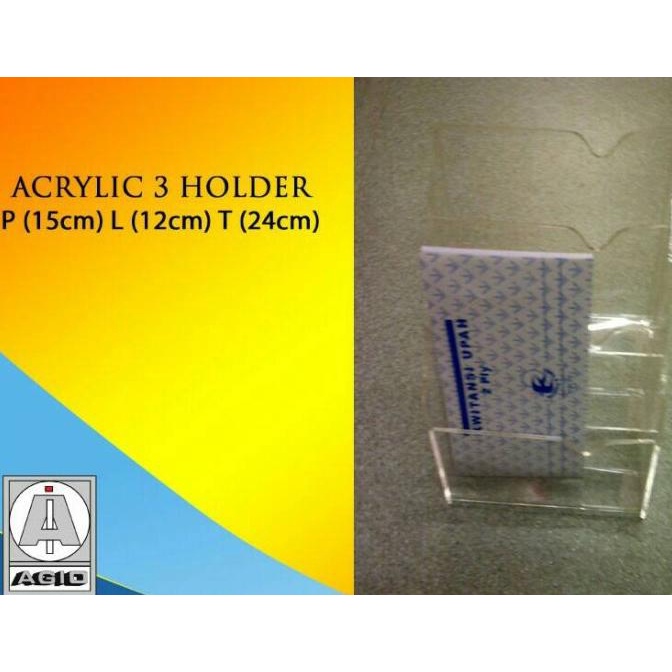 

PROMO ACRYLIC 3 HOLDER (RAK BROSUR BAHAN AKLIRIK) ( PACKING AMAN )