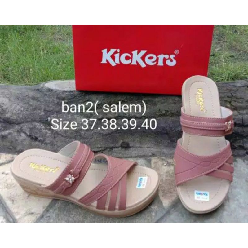 SANDAL WEDGES WANITA KICKERS TERBARU SENDAL KASUAL