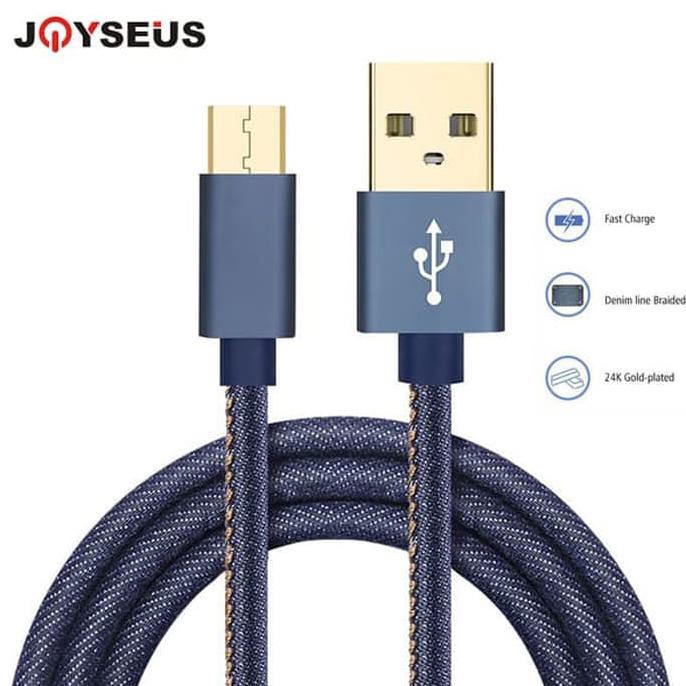 Joyseus Micro Usb Cable 2.4A Cowboy Gold Braided Cable 120Cm Kb0002