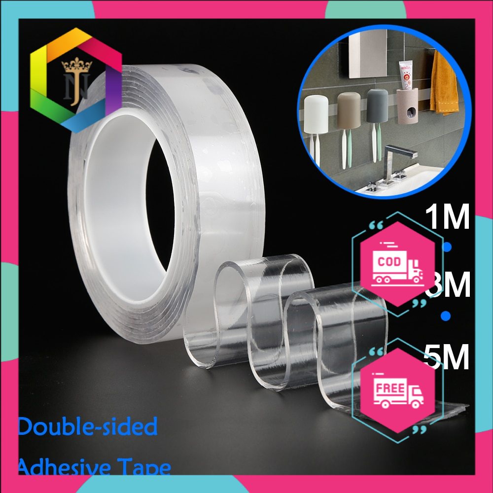 

SzGlue Double Tape Perekat Transparent No Trace Washable Sticker (3 x 0.1 cm) 1 Meter