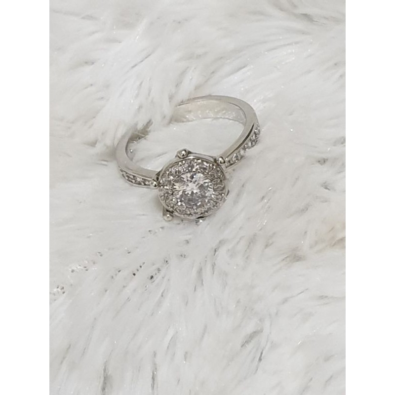 cincin wanita  silver mata zircon