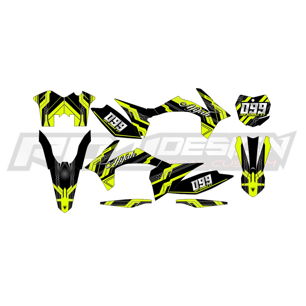 DECAL STICKER KTM 150/200/250/300/350/450 2011 2012 2013 (001) DEKAL STIKER HITAM KUNING