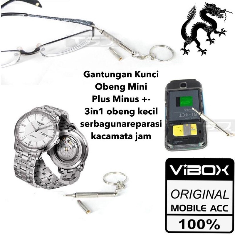 Gantungan Kunci vibox Obeng Plus Minus Mini 3in1 obeng kecil serbaguna obeng reparasi kacamata jam universal