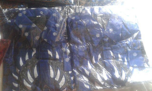 Kemeja Sekar Bayu Biru Batik Pria Lengan Panjang