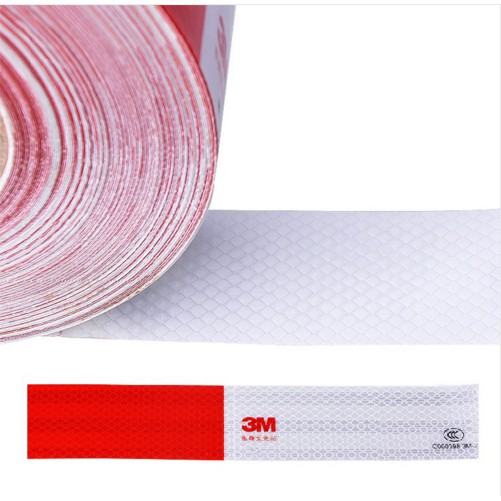 Sticker Safety Reflective Stiker Merah Putih Luminasi Mobil Motor