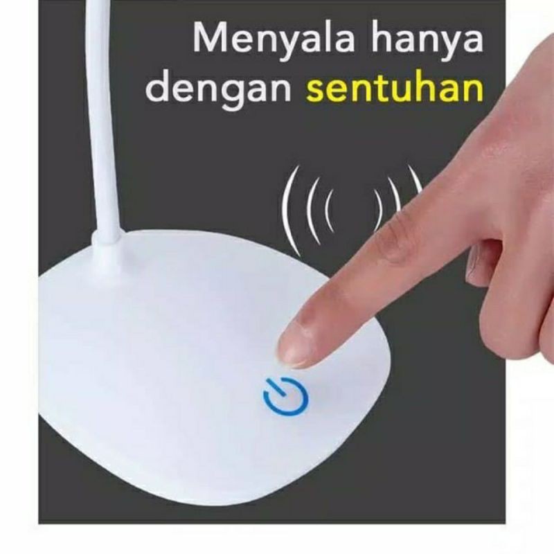 Lampu Meja Lampu Belajar 14 LED Mode Sentuh Recharge