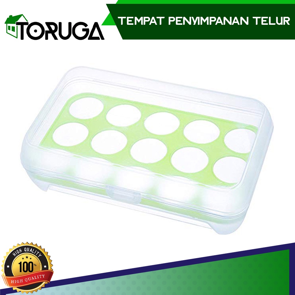 Rak Tray Tempat Box Telur Penyimpanan Kotak Organizer Wadah Tutup 15 Sekat Lubang