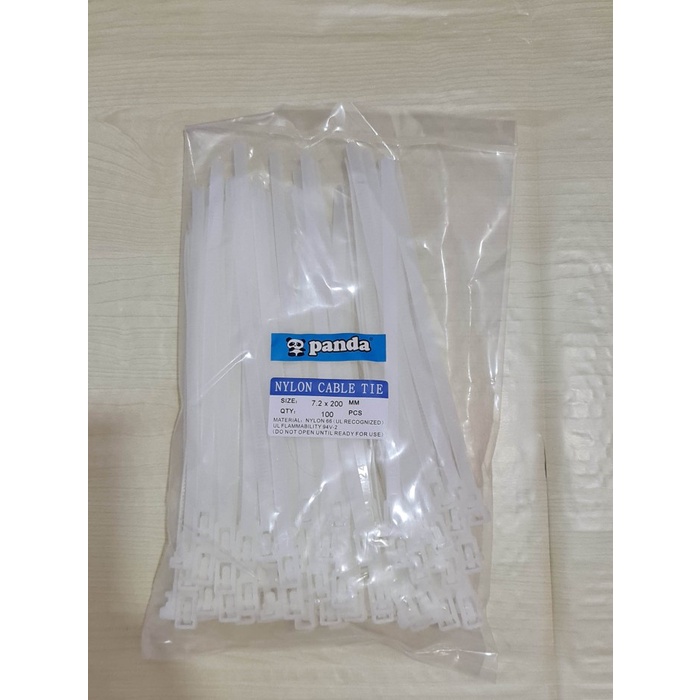

Kabel Ties Bisa Buka PANDA 20cm lebar 7.2mm PUTIH -Reusable Cable Ties New