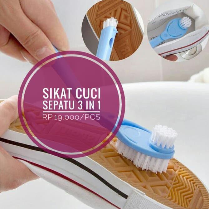 Ready Stock Sikat Cuci Sepatu / Sikat Serbaguna / Sikat 3 In 1 / Multifungsi