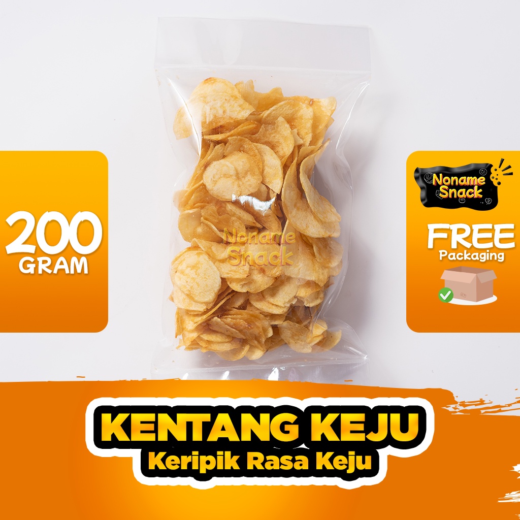 NoName Snack - Keripik Kentang Keju Cemilan Asin Grosir 200Gr