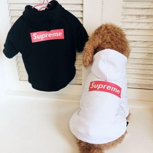 baju anjing supreme / hoodie anjing / baju kucing / hoodie supreme