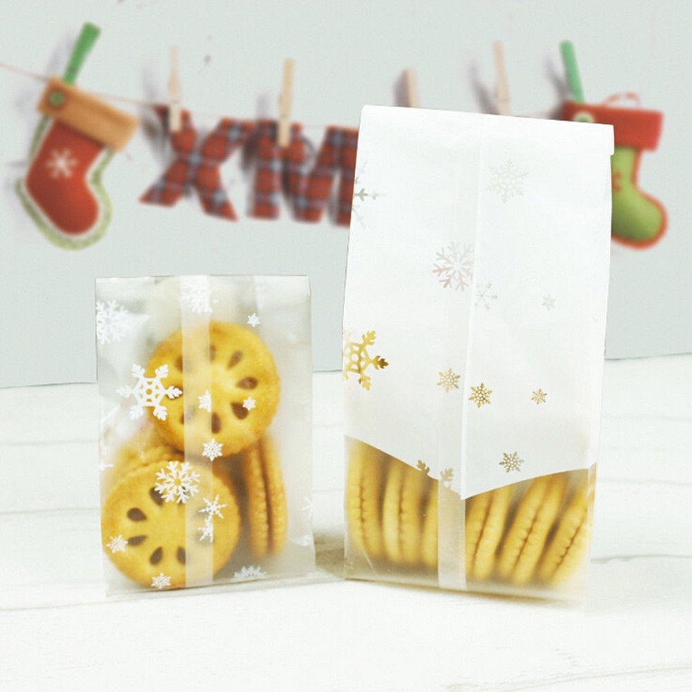 25Pcs/Set Christmas Biscuit Candy Packaging Bags For Xmas Holiday Party Supplies