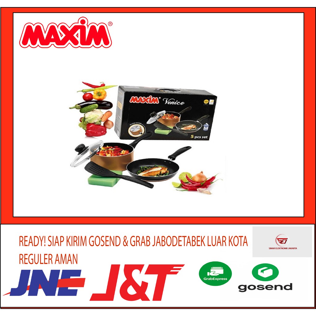 MAXIM Venice Wajan Set TEFLON ( 5 in 1 ) Baru