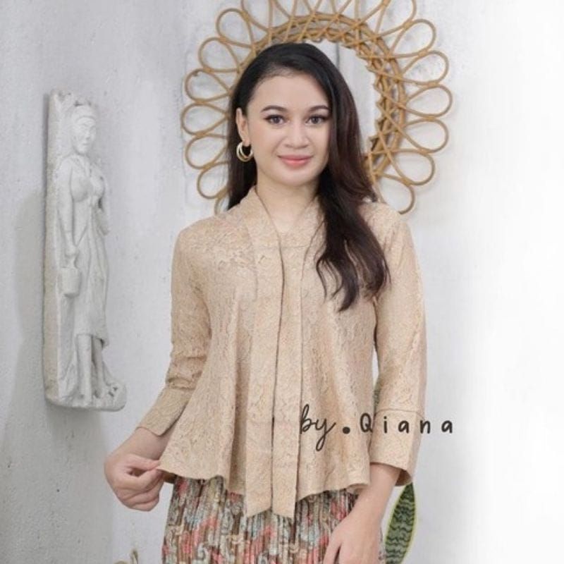 IndahKebaya • ATASAN SAJA KEBAYA QIANA FLOY BROKAT ADA JUMBO / KEBAYA ENCIM BUSUI NATAL / KEBAYA KARTINI BEST SELLER / PAKAIAN WANITA MODERN BAJU PESTA ACARA KONDANGAN / HITAM NAVY MAROON DUSTY SILVER PUTIH HIJAU LAVENDER COKSU MOCCA GOLD