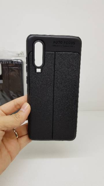 Auto Focus Huawei P30 6.1 inchi Leather Soft Case Huawei P30 Auto Fokus Huawei P30 Motif Kulit Jeruk