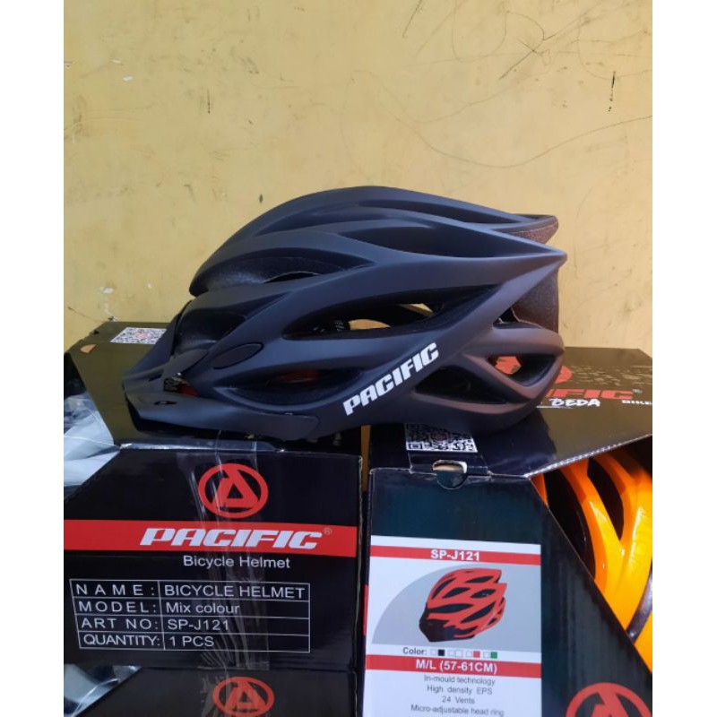Helm sepeda pasific SP J121 hitam dop ukuran M/L