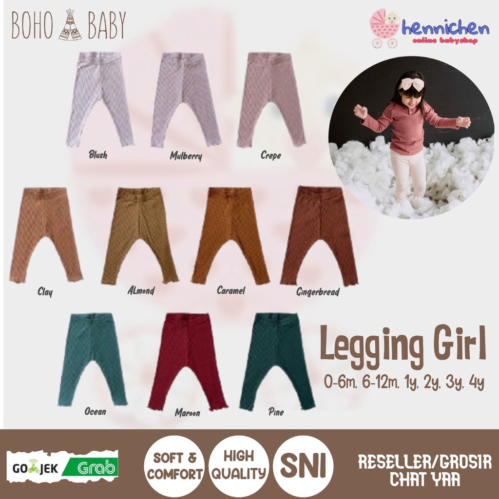 BOHOPANNA BOHO BABY BOHOBABY LEGGING GIRL 0-1 TAHUN / Bohobaby Legging Reeb Girl PART 2