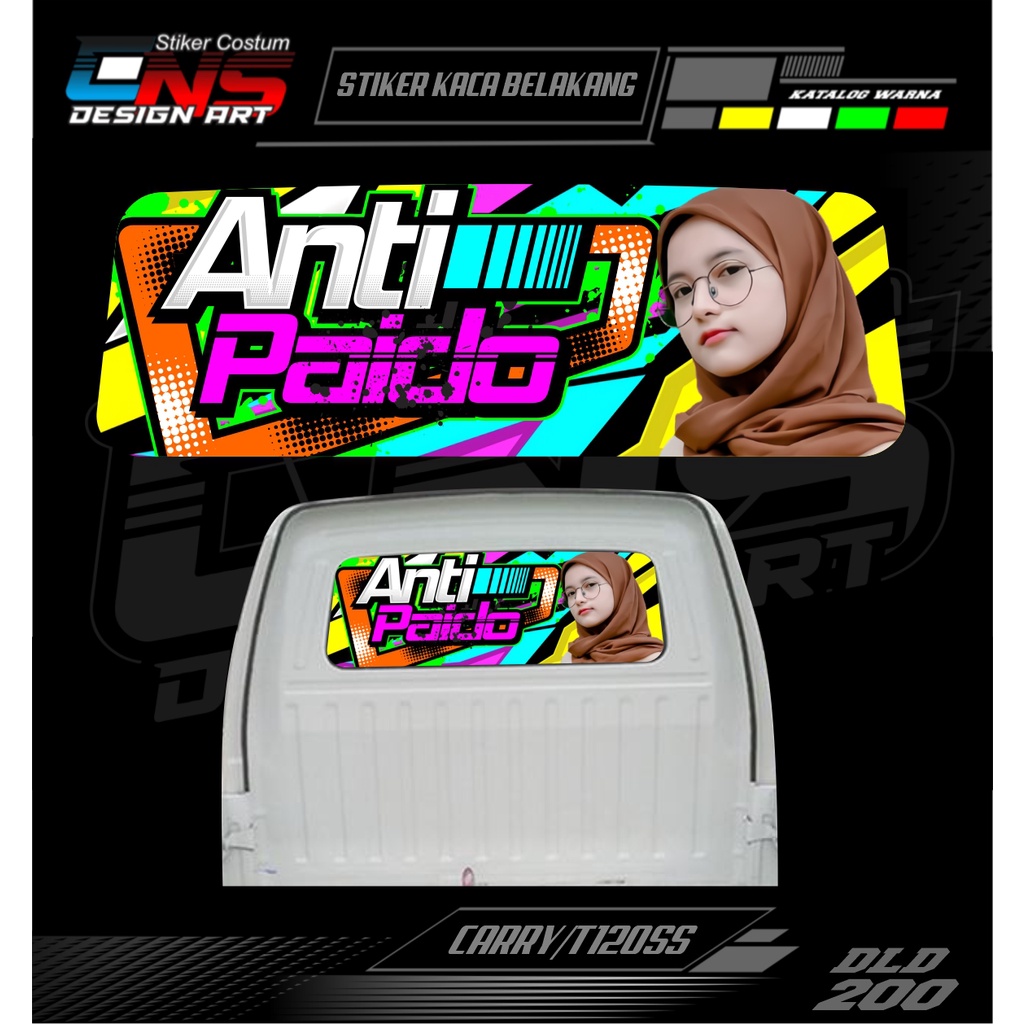 Stiker Kaca Belakang One Way CARRY / T120SS Pick Up Sticker Cewek Keren Sticker Print Variasi Gambar