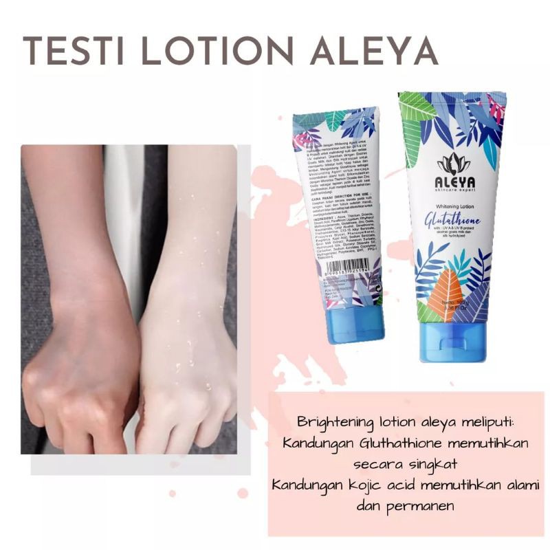 ALEYA BRIGHTENING LOTION Pemutih Badan Ampuh / LOTION Pemutih Kulit Permanen