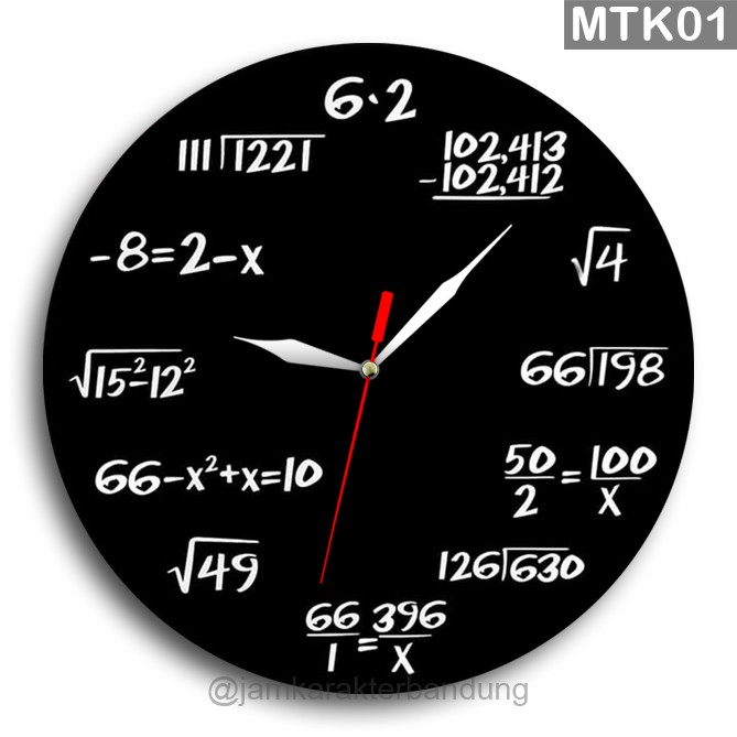 JAM DINDING KAYU RUMUS MATEMATIKA UNIK MTK01-1